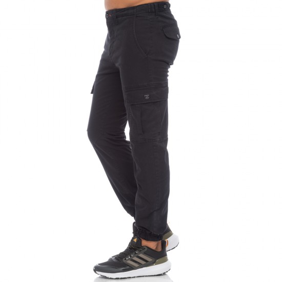 BE NATION CARGO PANTS ELASTIC HEM BLACK-01 02302308