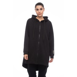 BE NATION NATUVERSE LONG FULL ZIP HOOD BLACK-01 07102302