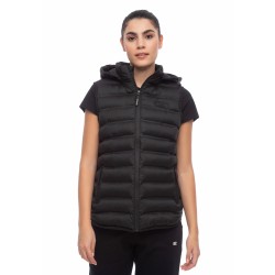 BE NATION PUFFER VEST WITH DETACHABLE HOOD BLACK-01 08102304