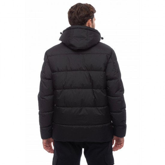 BE NATION PADDED JACKET WITH DETACHABLE HOOD BLACK - 01 08302301