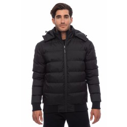 BE NATION BOMBER JACKET WITH DETACHABLE HOOD BLACK - 01 08302302