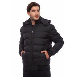 BE NATION BOMBER JACKET WITH DETACHABLE HOOD BLACK - 01 08302302
