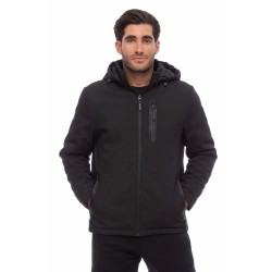 BE NATION SOFTSHELL JACKET WITH DETACHABLE HOOD BLACK-01 08302303