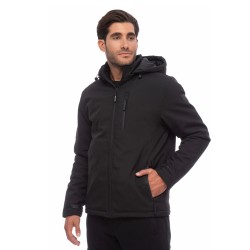 BE NATION SOFTSHELL JACKET WITH DETACHABLE HOOD BLACK-01 08302303