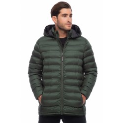 BE NATION PADDED JACKET WITH DETACHABLE HOOD D. GREEN-7B 08302305