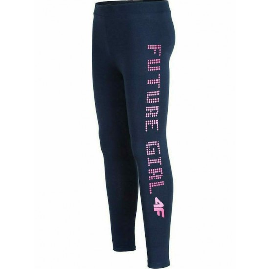 4F JR GIRL'S LEGGINGS HJZ20-JLEG004-31S ΚΟΛΑΝ ΠΑΙΔΙΚΟ ΣΚΟΥΡΟ ΜΠΛΕ