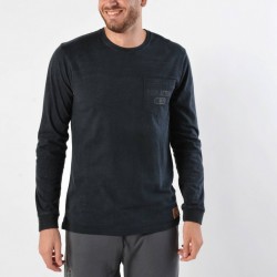 MEN WASHED LONG SLEEVE TEE BLACK