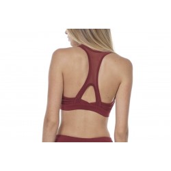 WOMEN RACER PADDED BRA D.MAROON