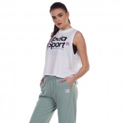 BODY ACTION WOMEN'S LOOSE FIT TANK 041124 WHITE