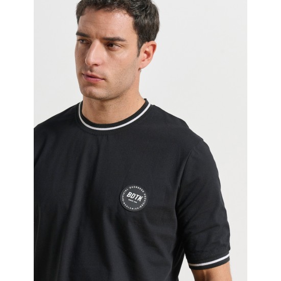 Ανδρικό κοντομάνικο t-shirt `THE DUDE` ΜΑΥΡΟ 1251-957528-00100