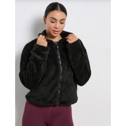 BodyTalk Γυναικεία Ζακέτα Fleece Κοντή με Φερμουάρ Μαύρη 1252-906229-00100