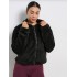 BodyTalk Γυναικεία Ζακέτα Fleece Κοντή με Φερμουάρ Μαύρη 1252-906229-00100