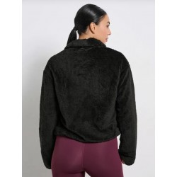 BodyTalk Γυναικεία Ζακέτα Fleece Κοντή με Φερμουάρ Μαύρη 1252-906229-00100