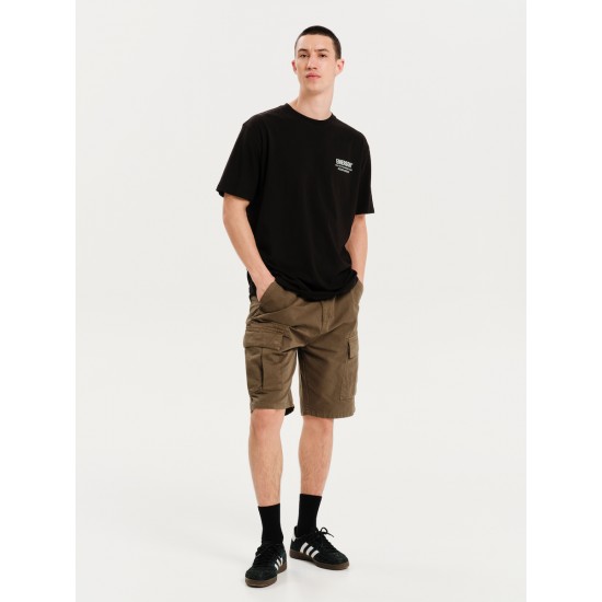EMERSON "MORE WAVES LESS BEHAVES" ΑΝΔΡΙΚΟ ΚΟΝΤΟΜΑΝΙΚΟ T-SHIRT 251.EM33.29 BLACK
