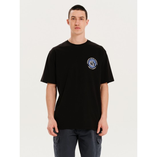 EMERSON GENIUS COMPANY KEEP IT SIMPLE ΑΝΔΡΙΚΟ ΚΟΝΤΟΜΑΝΙΚΟ T-SHIRT BLACK