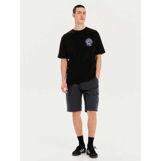 EMERSON GENIUS COMPANY KEEP IT SIMPLE ΑΝΔΡΙΚΟ ΚΟΝΤΟΜΑΝΙΚΟ T-SHIRT BLACK