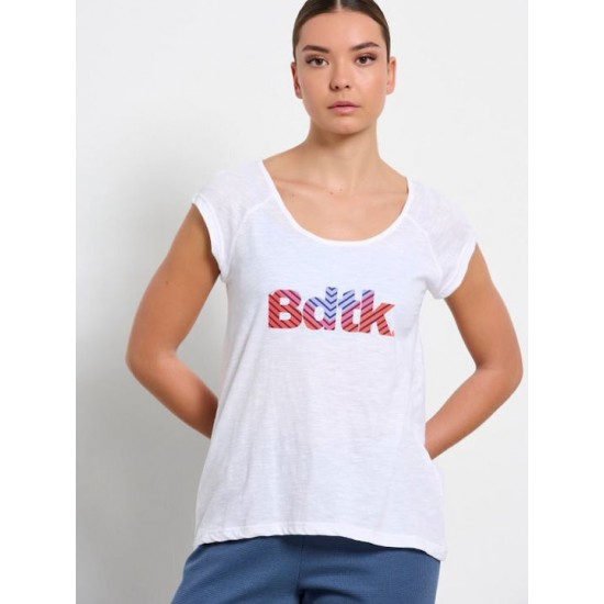 BodyTalk Γυναικείο T-shirt Λευκό με Στάμπα 1231-901228