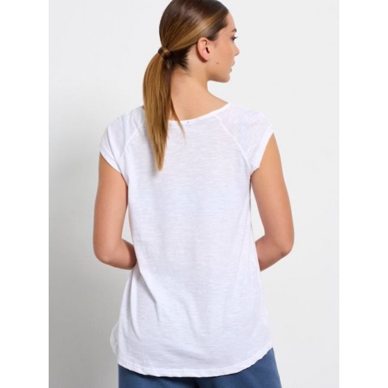 BodyTalk Γυναικείο T-shirt Λευκό με Στάμπα 1231-901228